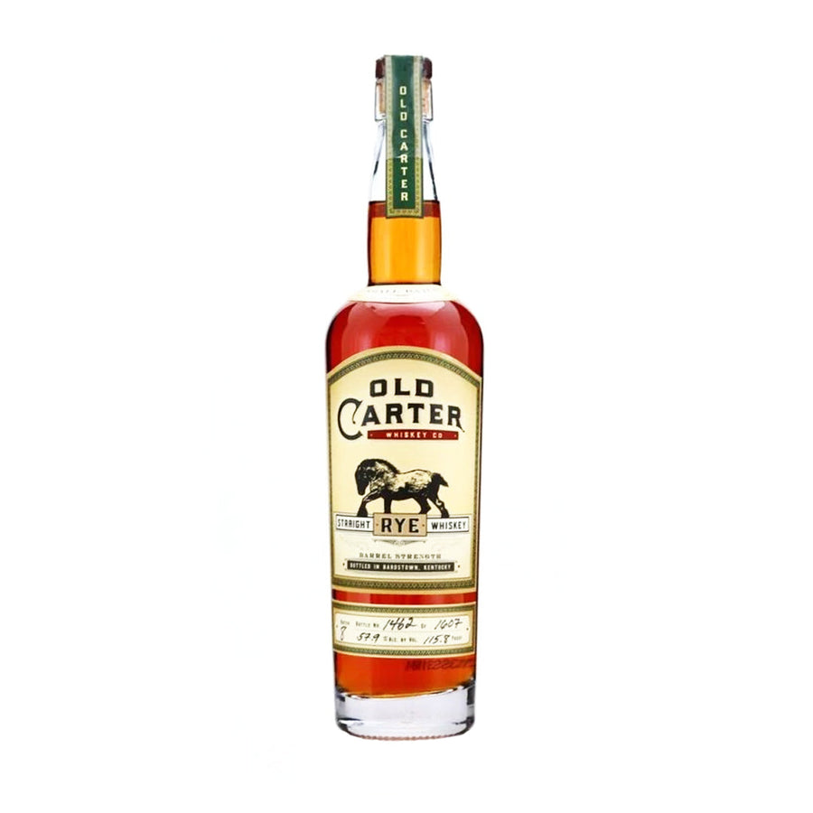 Old Carter Straight Rye Whiskey Barrel Strength Small Batch #8 115.8 Proof Straight Rye Whiskey Old Carter
