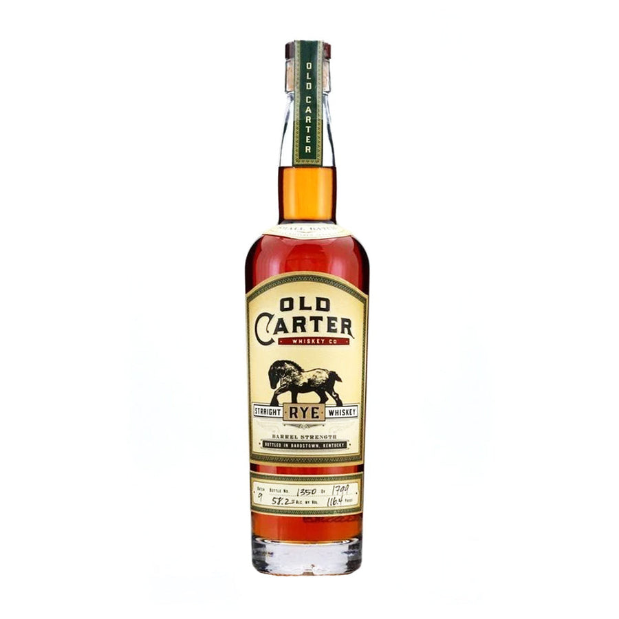 Old Carter Straight Rye Whiskey Barrel Strength Small Batch #9 116.4 Proof Straight Rye Whiskey Old Carter