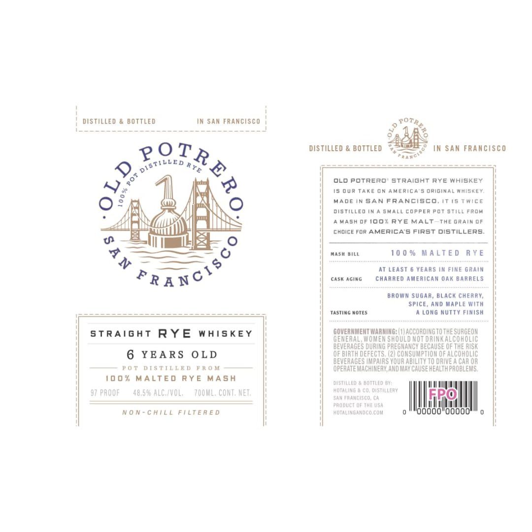 Old Potrero 6 Year Old Straight Rye Whiskey Old Potrero