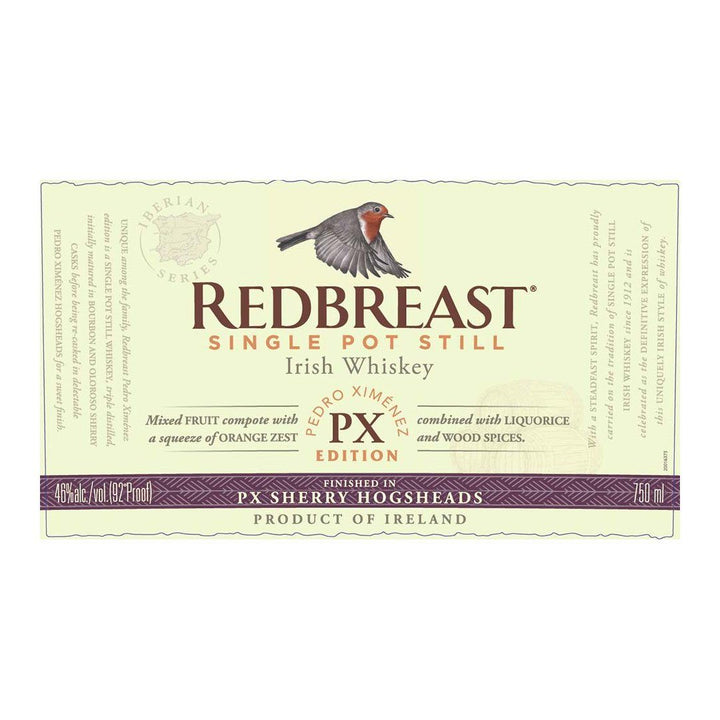 Redbreast Single Pot Still PX Sherry Hogsheads Cask Irish whiskey Redbreast