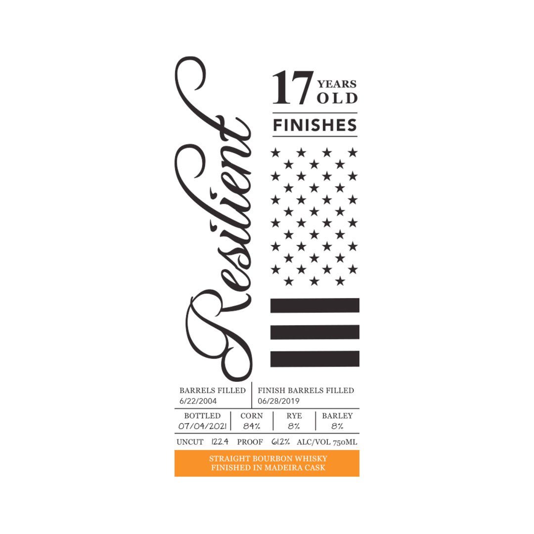 Resilient 17 Year Old Madeira Cask Finished Straight Bourbon Straight Bourbon Whisky Resilient Bourbon