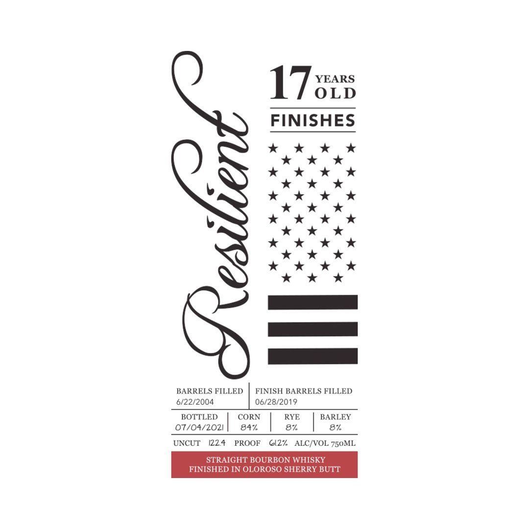 Resilient 17 Year Old Oloroso Sherry Butt Finished Straight Bourbon Straight Bourbon Whisky Resilient Bourbon