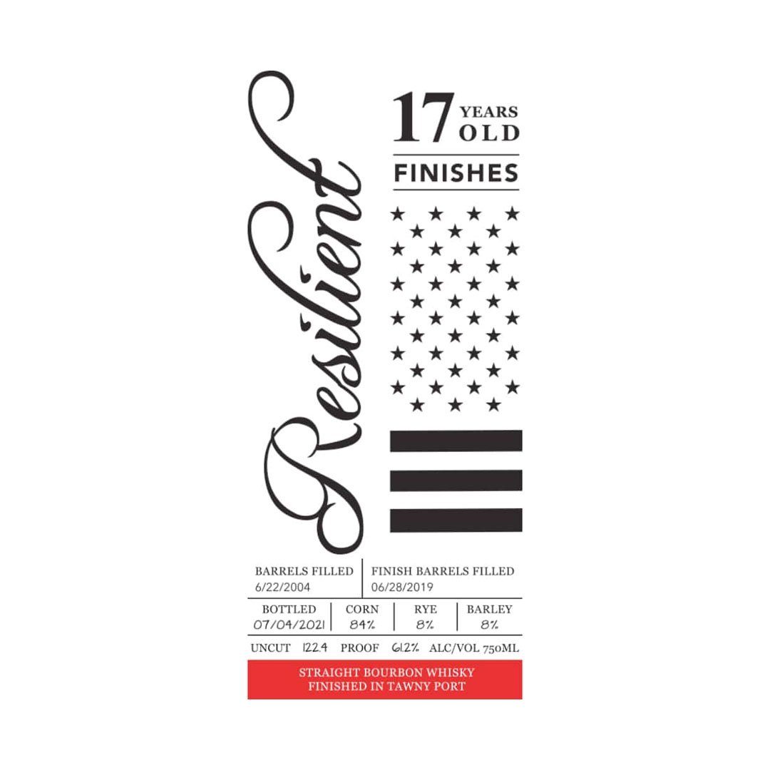 Resilient 17 Year Old Tawny Port Cask Finished Straight Bourbon Kentucky Straight Bourbon Whisky Resilient Bourbon