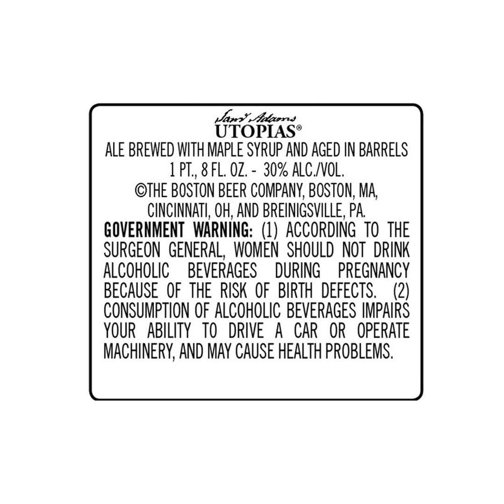 Samuel Adams Utopias 2021 Samuel Adams