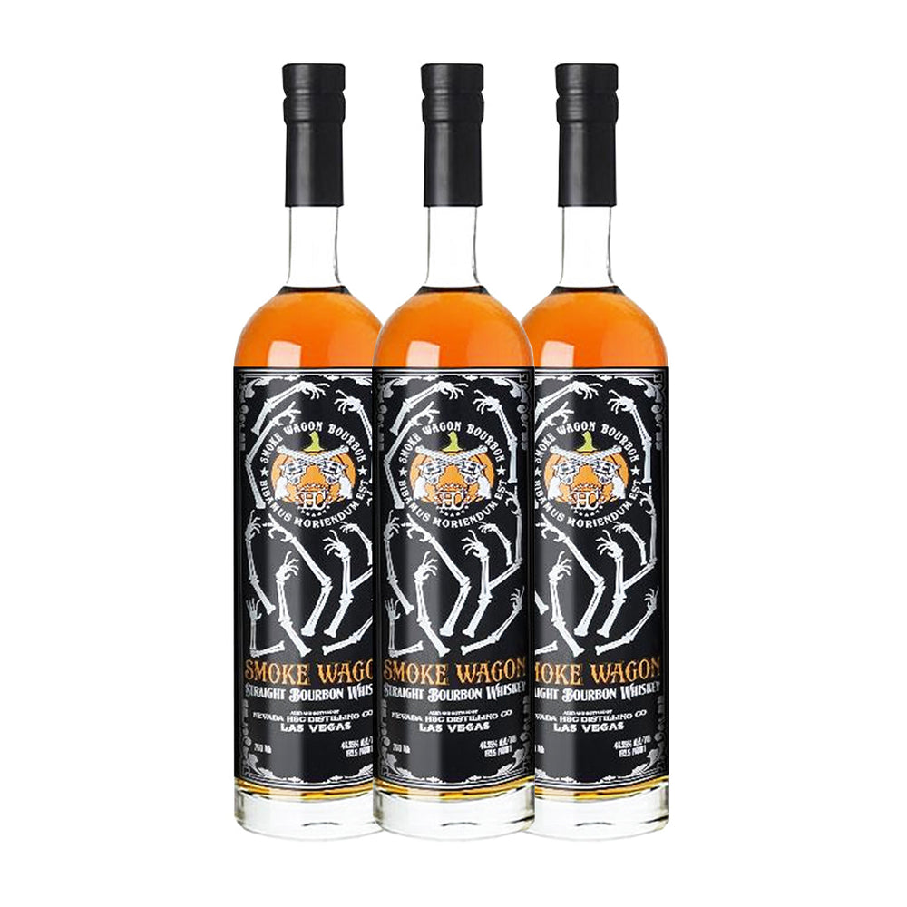 Smoke Wagon Straight Bourbon Glow In The Dark Halloween Edition 2022 Straight Bourbon Whiskey Smoke Wagon Bourbon 3 Pack