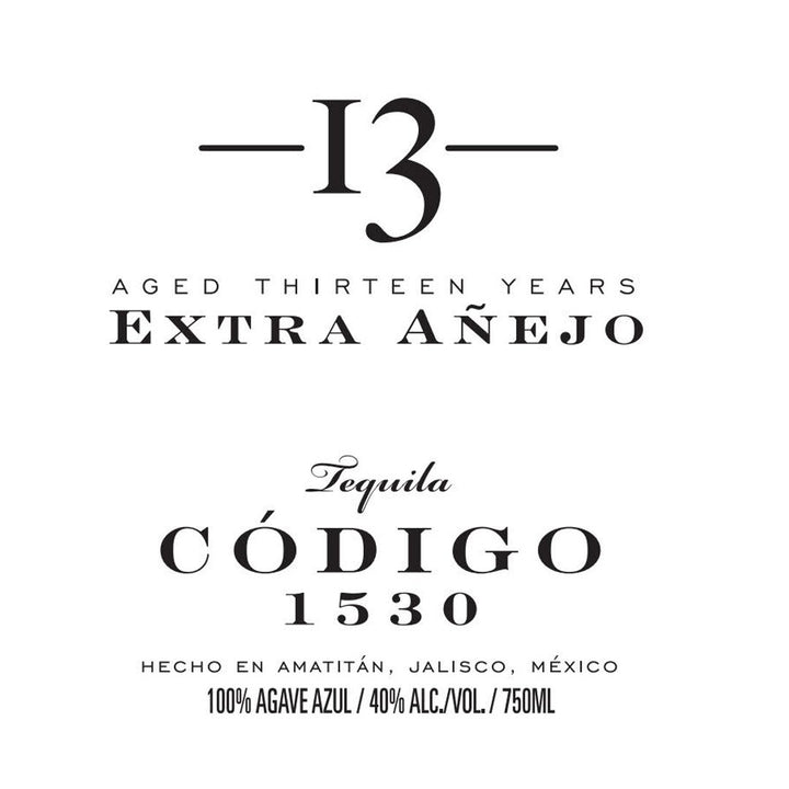 Codigo 1530 13 Year Old Extra Anejo Extra Anejo Tequila Código 1530 Tequila