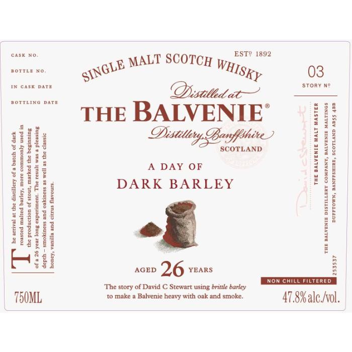 The Balvenie A Day Of Dark Barley 26 Year Old Scotch The Balvenie
