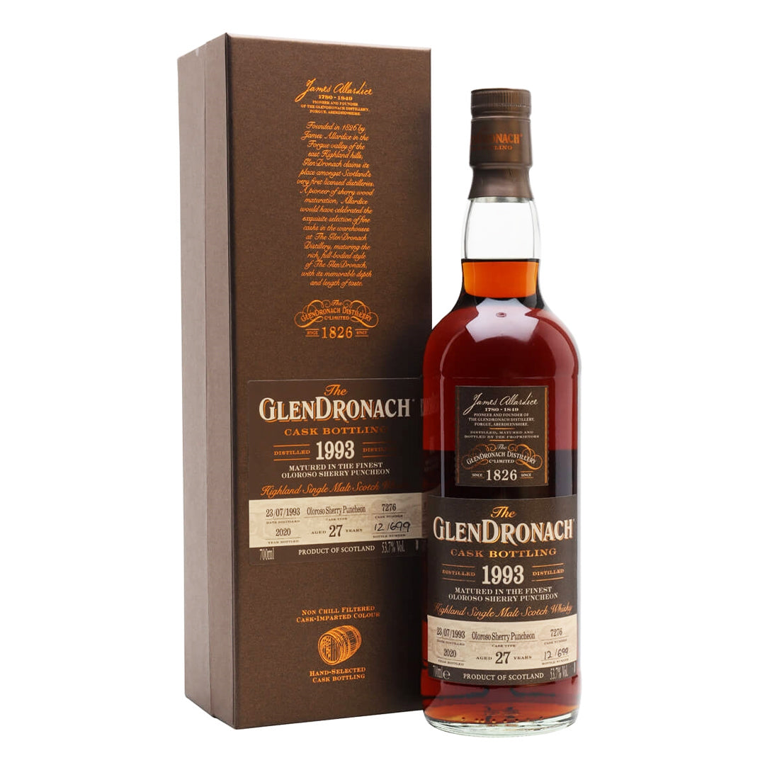 The Glendronach 27 Year Old 1993 Single Oloroso Sherry Puncheon Cask Single Malt Scotch Whisky Scotch Whisky Glendronach