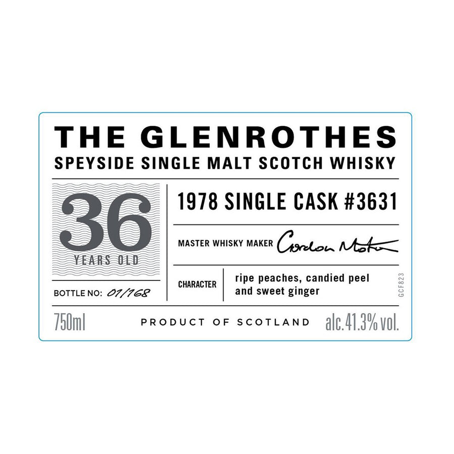 The Glenrothes 36 Year Old 1978 Single Cask #3631 Scotch Whisky The Glenrothes