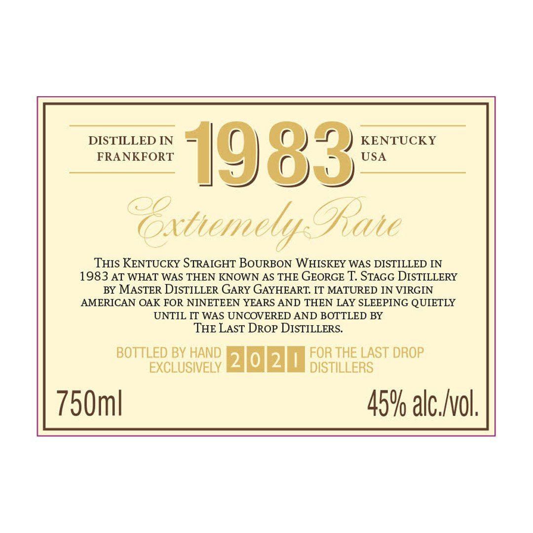The Last Drop 1983 The Buffalo Trace Distillery Kentucky Straight Bourbon Whiskey The Last Drop Distillers