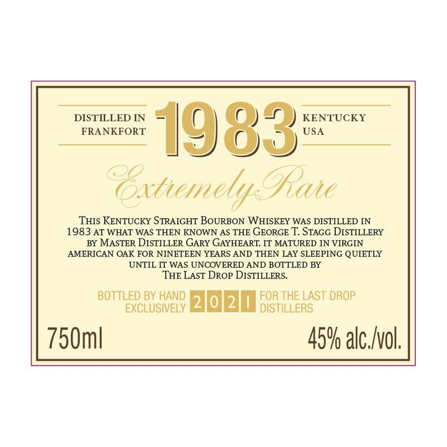 The Last Drop 1983 The Buffalo Trace Distillery Kentucky Straight Bourbon Whiskey The Last Drop Distillers