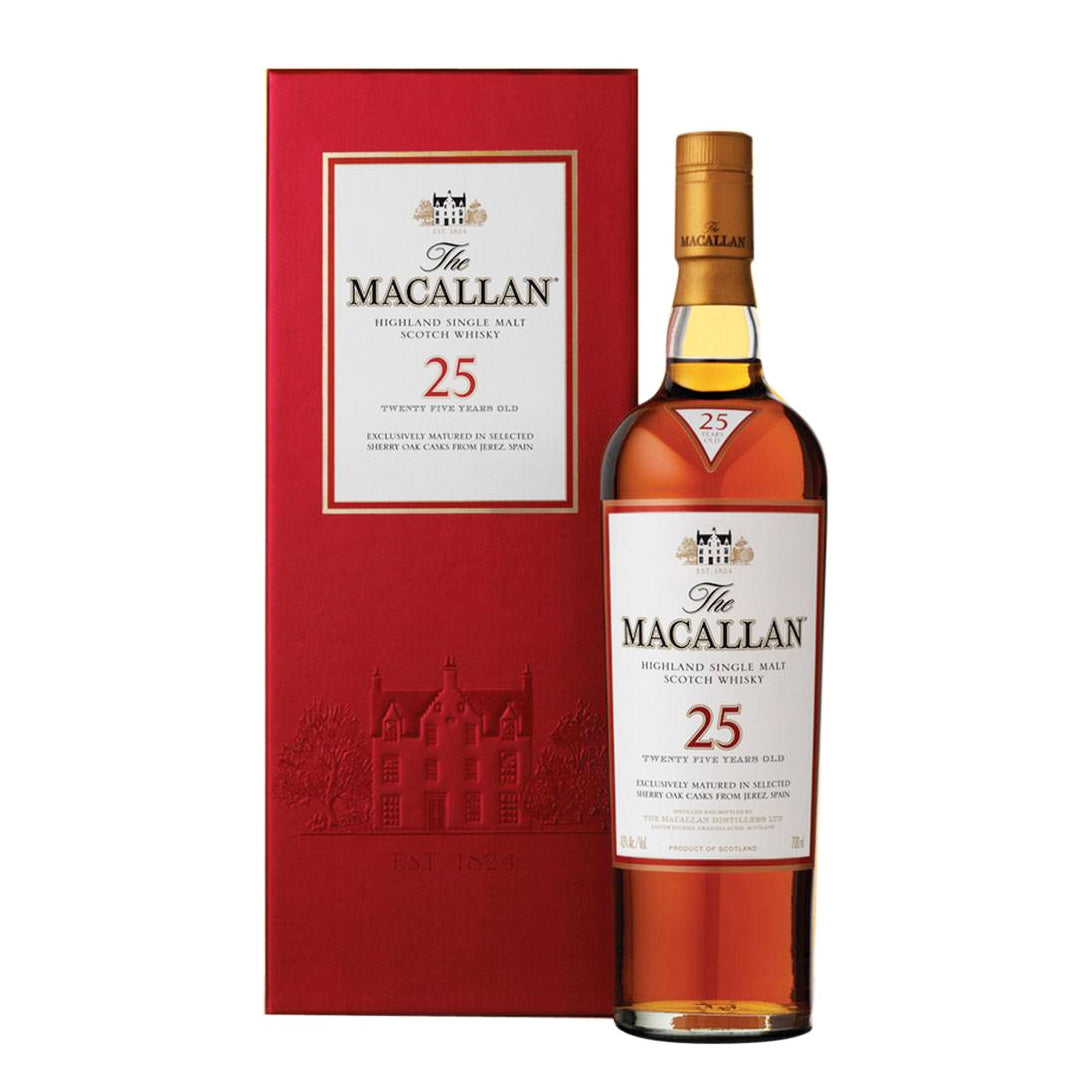 The Macallan 25 Year Old Sherry Oak Cask Highland Single Malt Scotch Whisky Scotch Whisky The Macallan
