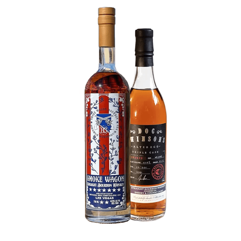 Smoke Wagon Straight Bourbon Red White And Blue + Doc Swinson Alter Ego Bourbon Bourbon Whiskey Smoke Wagon Bourbon