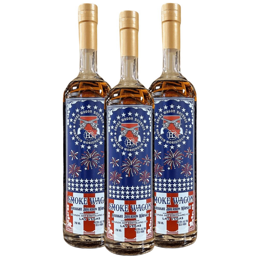 Smoke Wagon Straight Bourbon Whiskey July 4th Edition 2023 Straight Bourbon Whiskey Smoke Wagon Bourbon 3 Pack