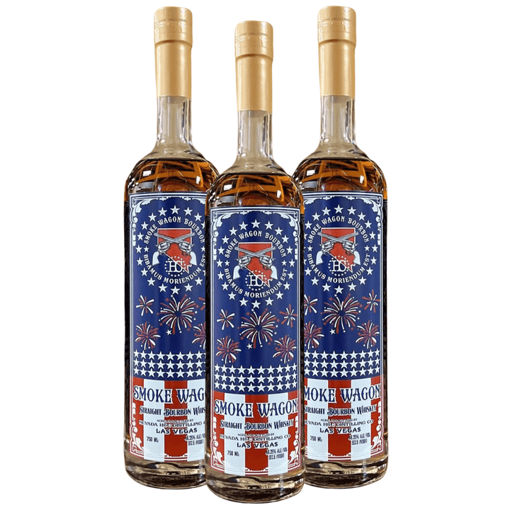 Smoke Wagon Straight Bourbon Whiskey July 4th Edition 2023 Straight Bourbon Whiskey Smoke Wagon Bourbon 3 Pack