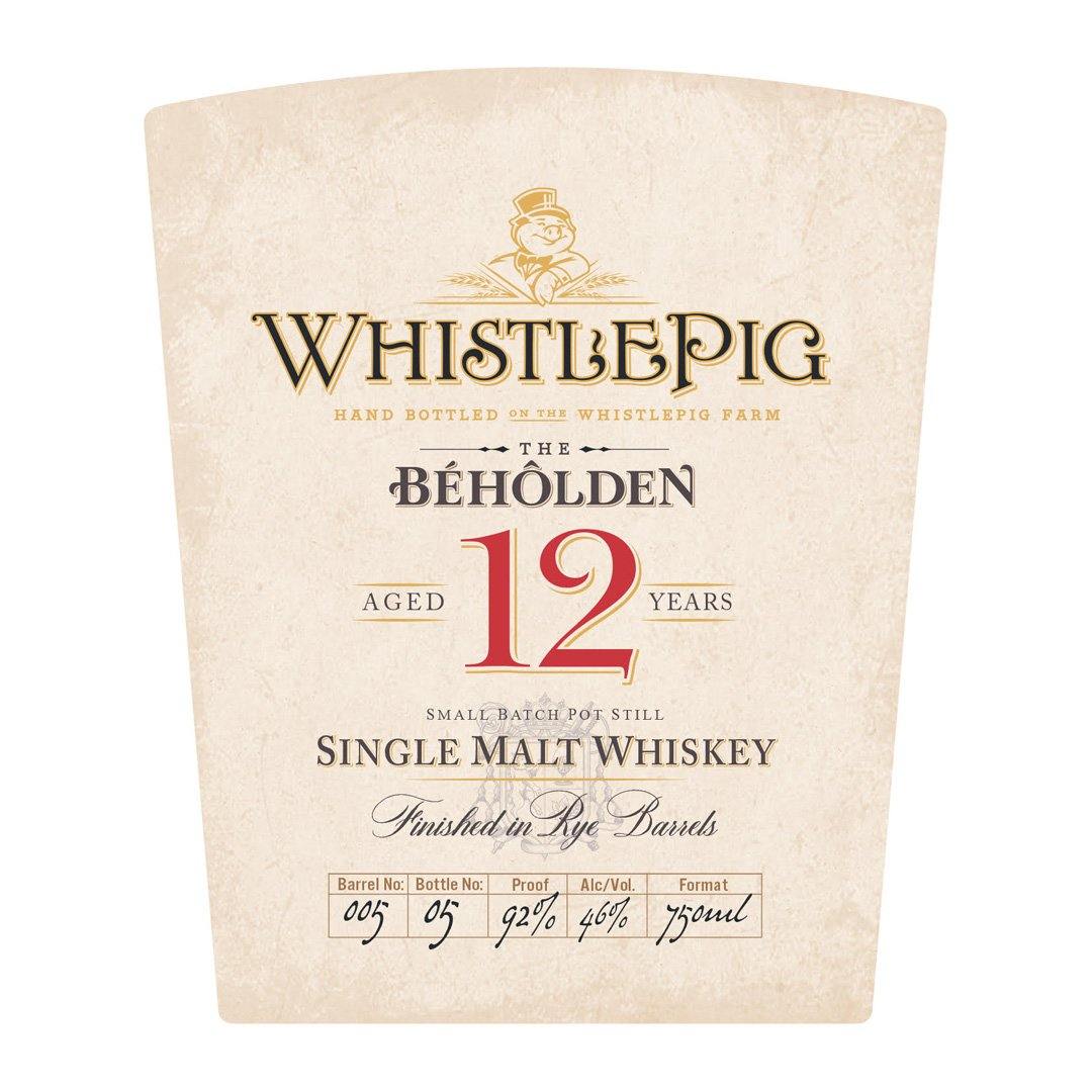 WhistlePig The Beholden 12 Year Single Malt Single Malt Whiskey WhistlePig