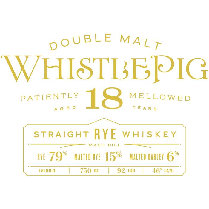 WhistlePig 18 Year Old Double Malt Rye Whiskey WhistlePig