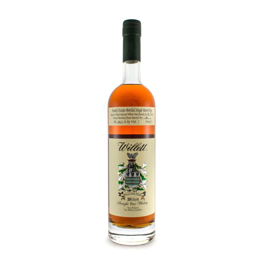 Willett Family Estate Bottled Single Barrel Rye Aged in White Oak Barrels for 9 Years 116.8 Proof Straight Rye Whiskey Willett Distillery