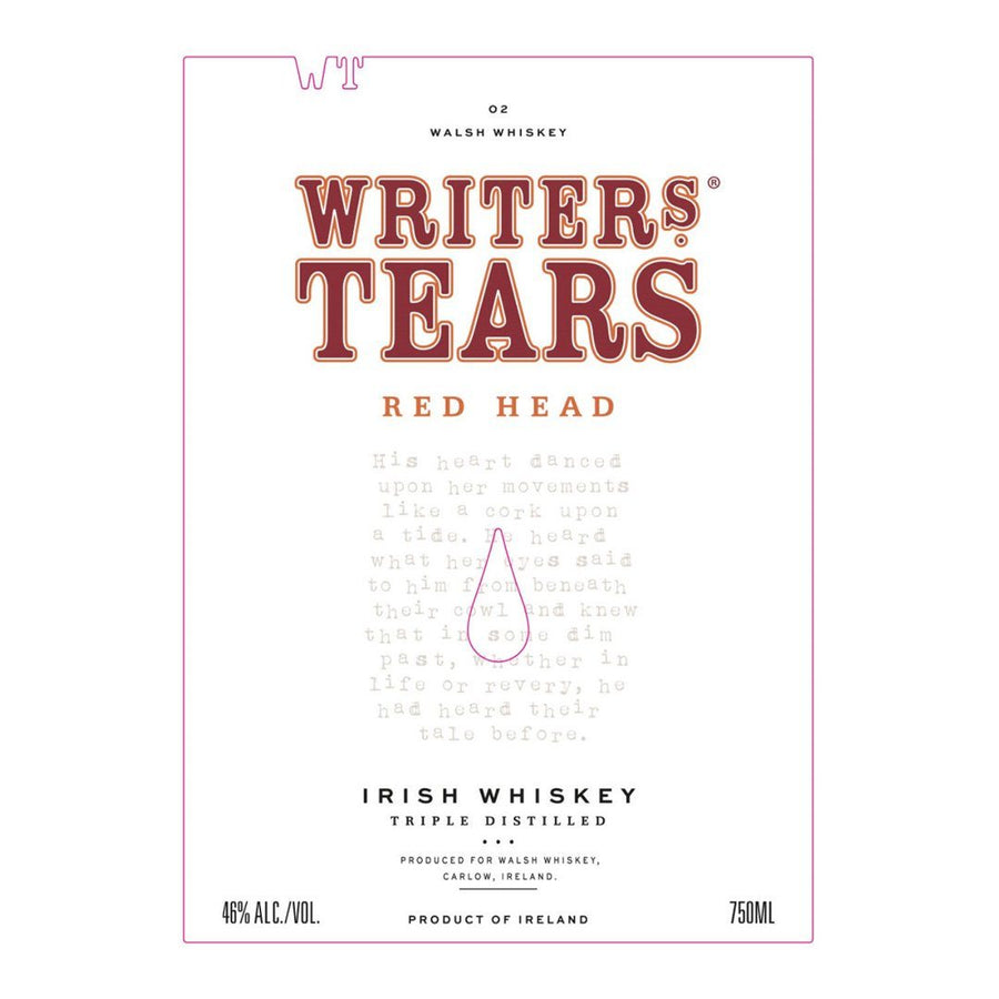 Writer's Tears Red Head Irish Whisky Irish whiskey Writers Tears