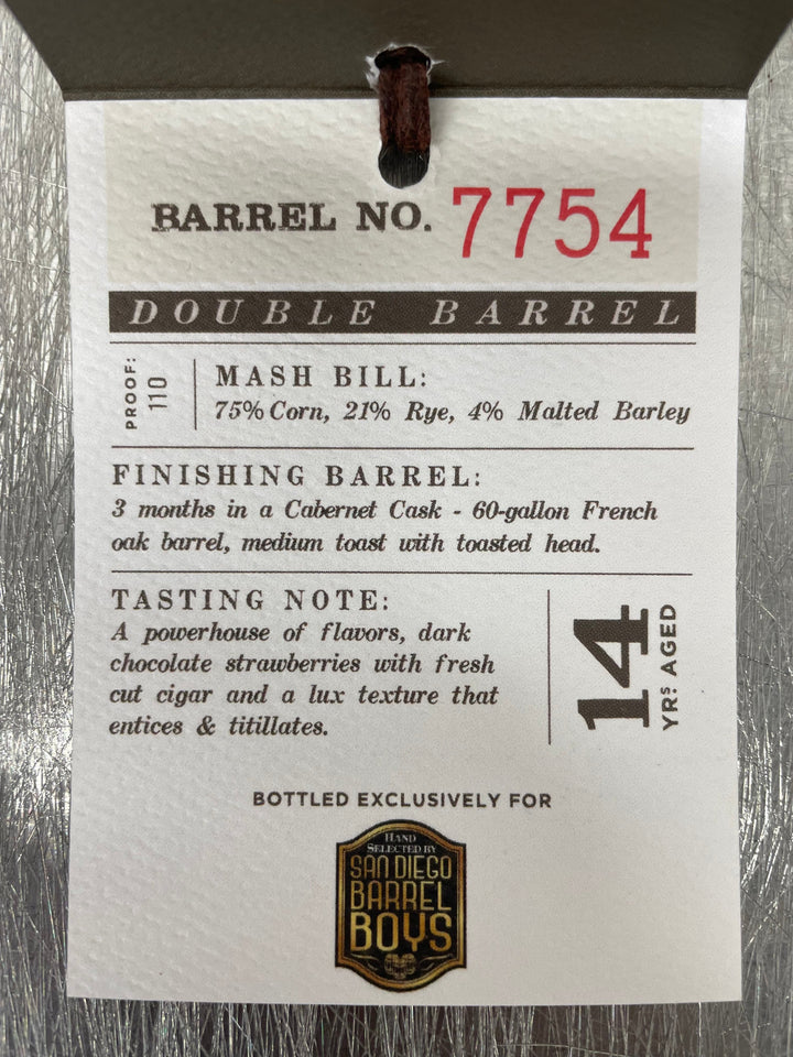 Redwood Empire "SDBB" Haystack Needle Double Barrel Bourbon Whiskey Redwood Empire Whiskey