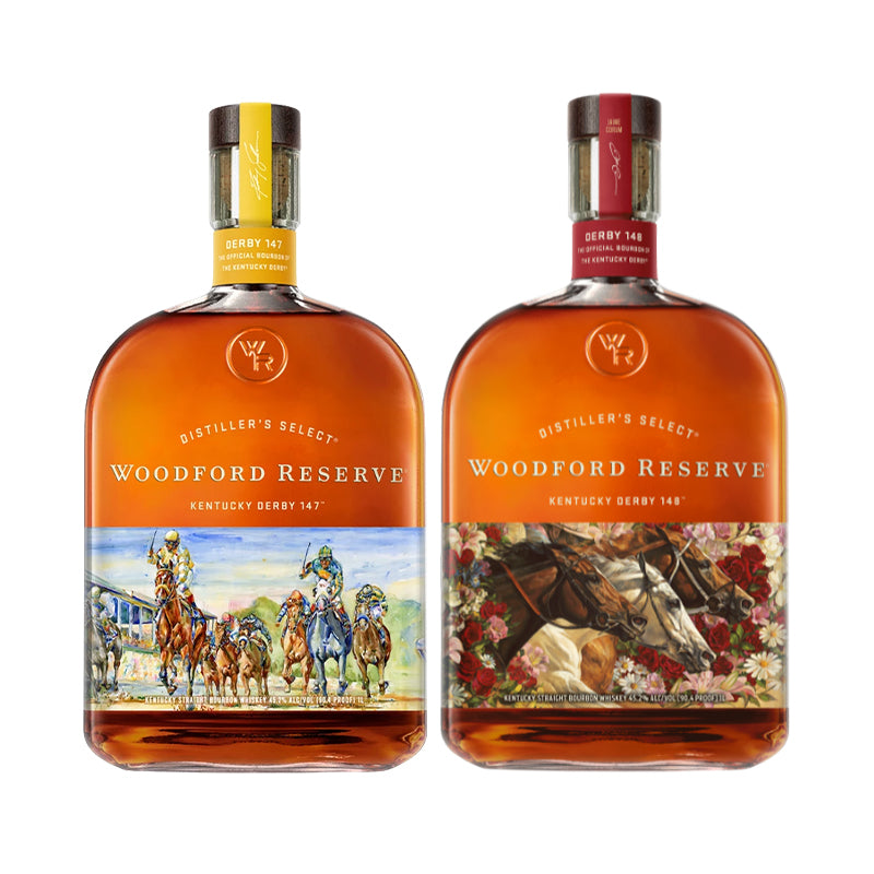 Woodford Reserve Kentucky Derby 147 and Woodford Reserve Kentucky Derby 148 Combo Bourbon Whiskey Woodford Reserve