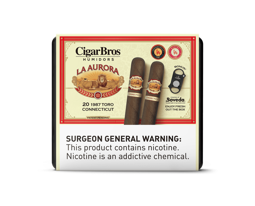 La Aurora by CigarBros Cigars CigarBros 20ct La Aurora 1987 Toro Connecticut + 9% Discount + FREE Humidor 