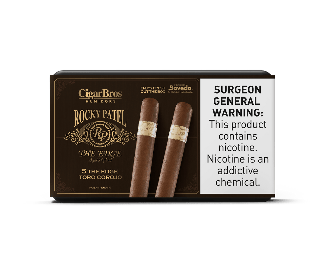 Rocky Patel Edge By CigarBros Cigars CigarBros 5ct Rocky The Edge Toro Corojo + 5% Discount + FREE Humidor 