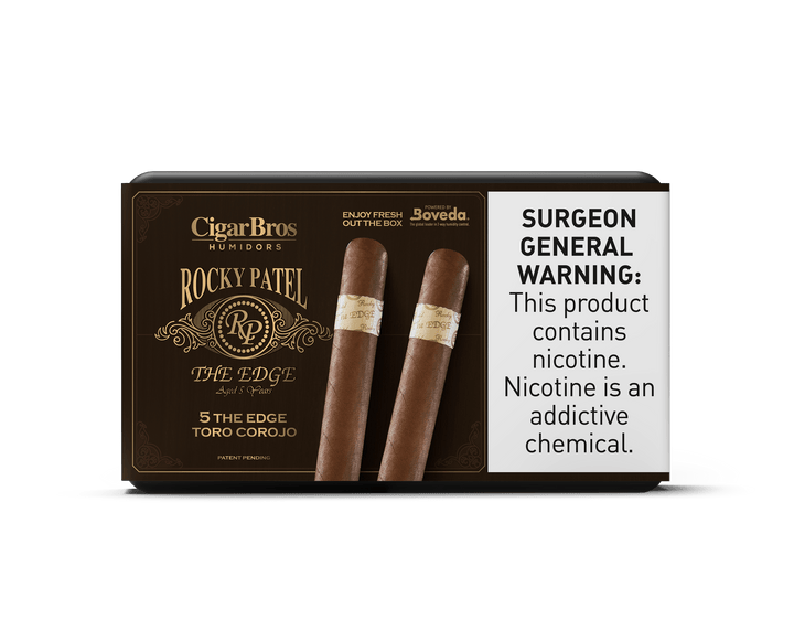 Rocky Patel Edge By CigarBros Cigars CigarBros 5ct Rocky The Edge Toro Corojo + 5% Discount + FREE Humidor 