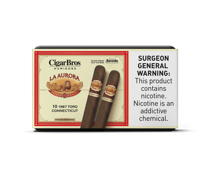 La Aurora by CigarBros Cigars CigarBros 10ct La Aurora 1987 Toro Connecticut + 7% Discount + FREE Humidor 