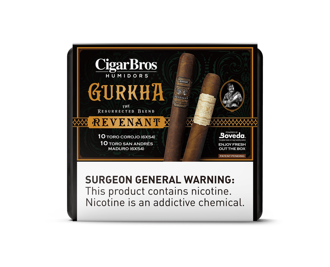Gurkha by CigarBros Cigars CigarBros Gurkha Revenant Variety - 10ct Toro Corojo & 10ct Toro Maduro + 9% Discount + FREE Humidor 