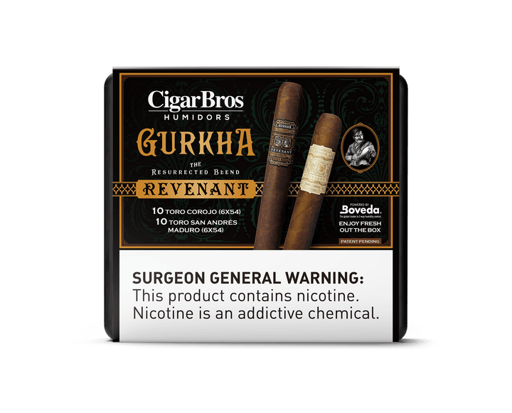Gurkha by CigarBros Cigars CigarBros Gurkha Revenant Variety - 10ct Toro Corojo & 10ct Toro Maduro + 9% Discount + FREE Humidor 