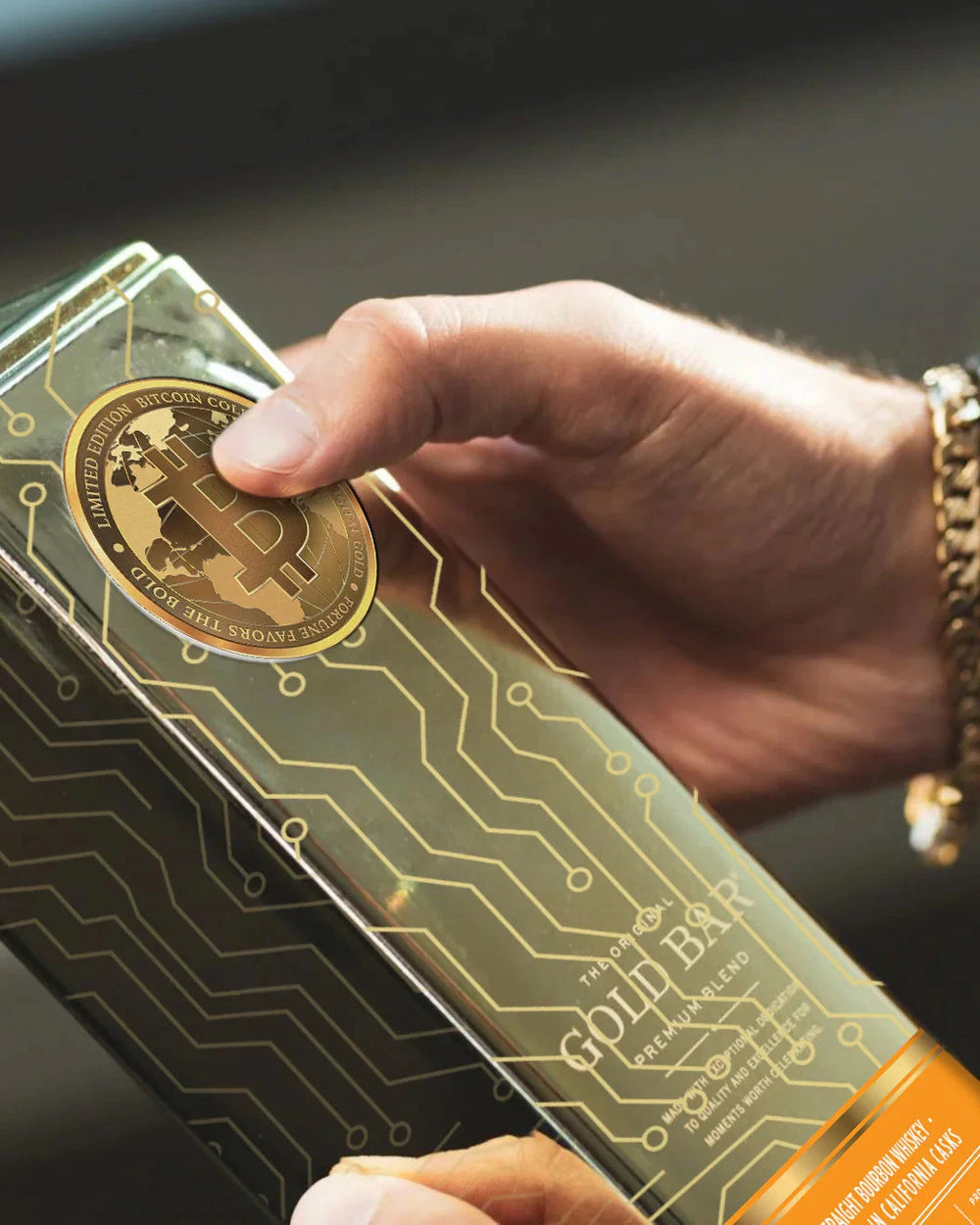 Gold Bar Bitcoin Reserve Whiskey Limited Edition Blended Whiskey Gold Bar 