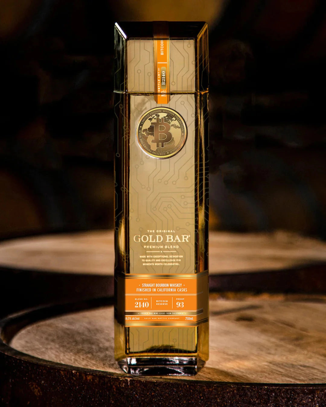 Gold Bar Bitcoin Reserve Whiskey Limited Edition Blended Whiskey Gold Bar 