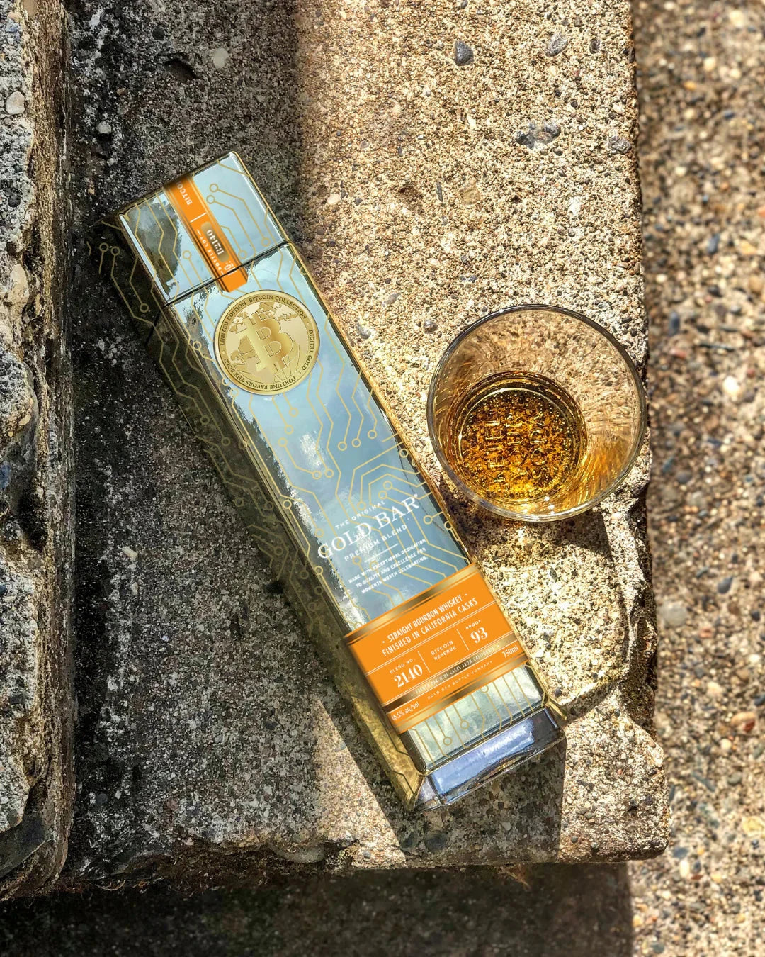 Gold Bar Bitcoin Reserve Whiskey Limited Edition Blended Whiskey Gold Bar 