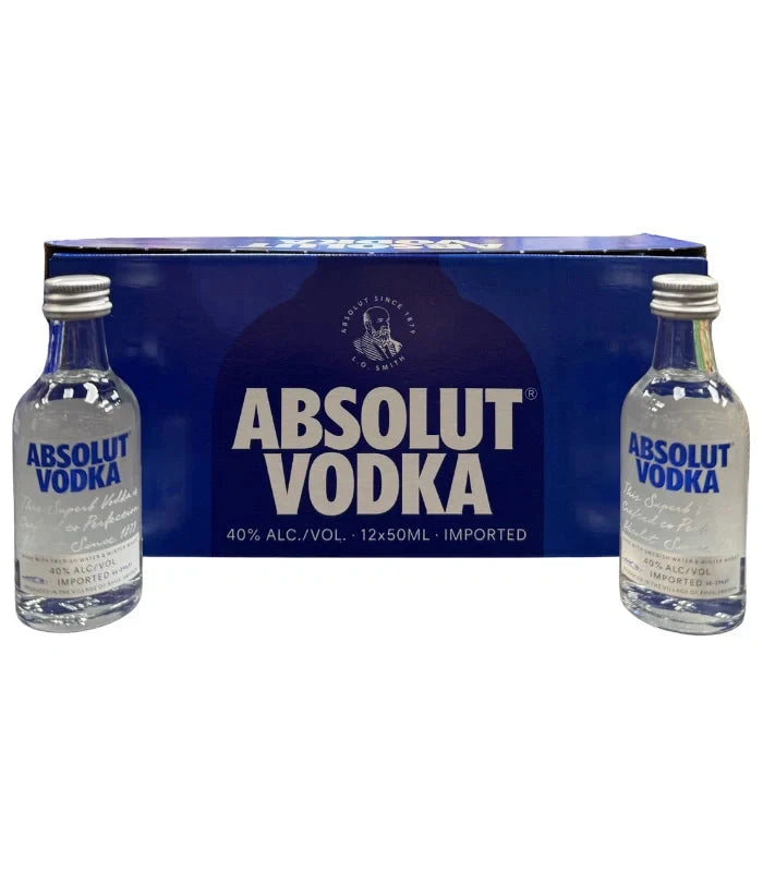 Absolut Vodka Mini Shooters 12-Pack 50mL Premium Swedish Vodka Absolut 