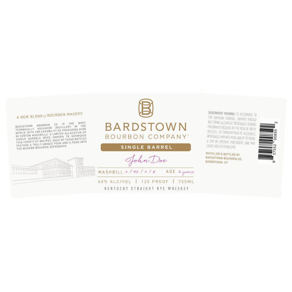 Bardstown Bourbon Company Single Barrel Straight Rye Rye Whiskey Bardstown Bourbon Company 