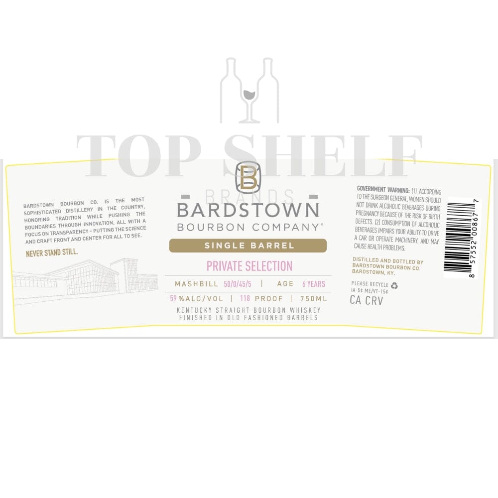 Bardstown Bourbon Private Selection Finished in Old Fashioned Barrels Bourbon Bardstown Bourbon Company 