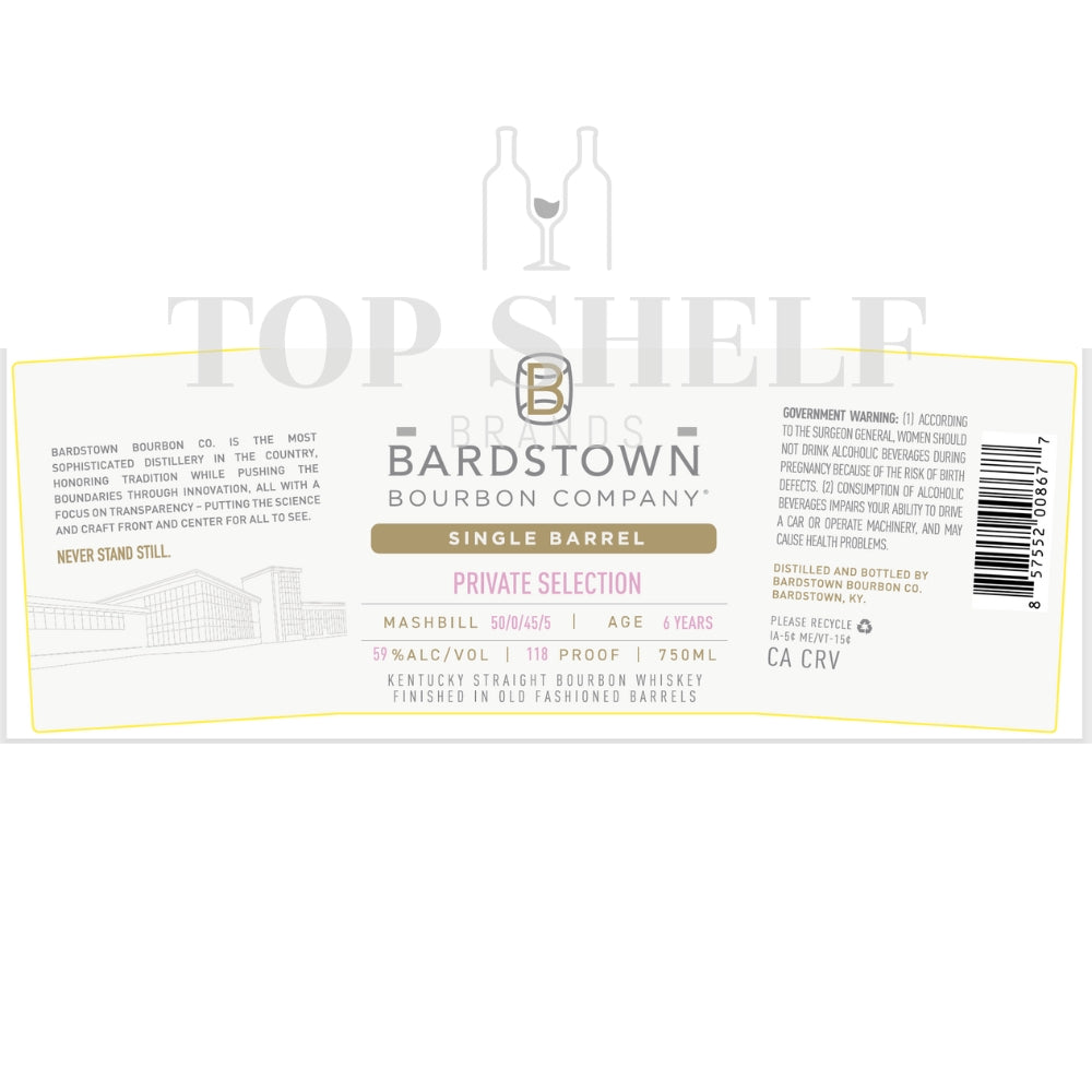 Bardstown Bourbon Private Selection Finished in Old Fashioned Barrels