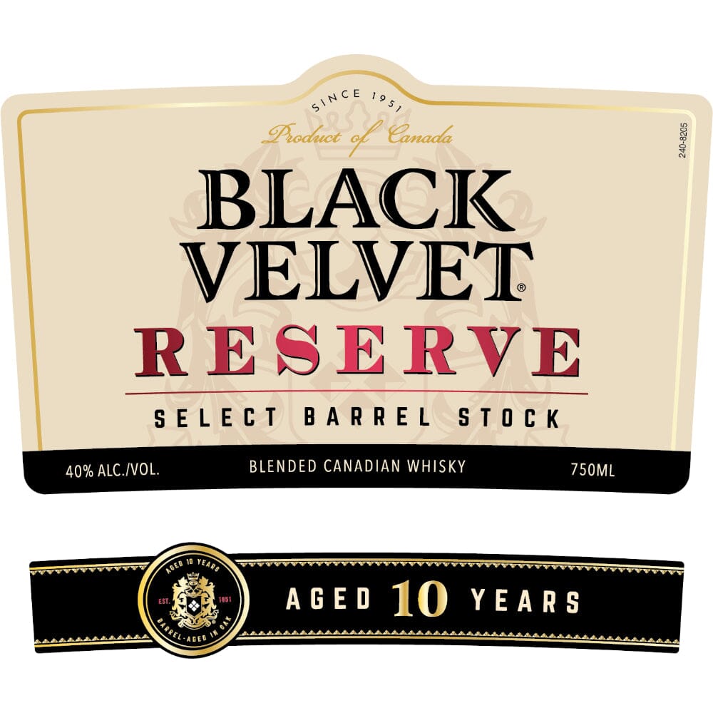 Black Velvet Reserve 10 Year Old Canadian Whisky Canadian Whisky Black Velvet 