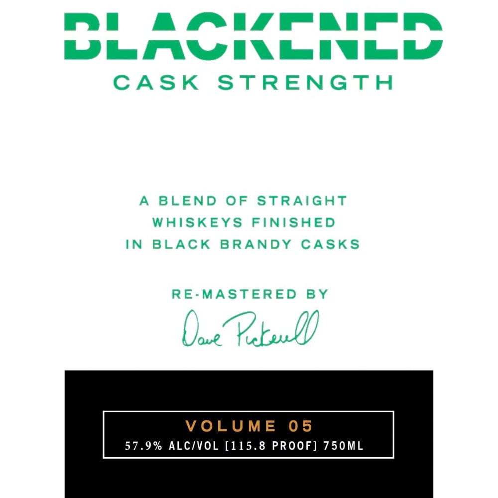 Blackened Cask Strength Volume 05 by Metallica Blended American Whiskey Blackened American Whiskey 