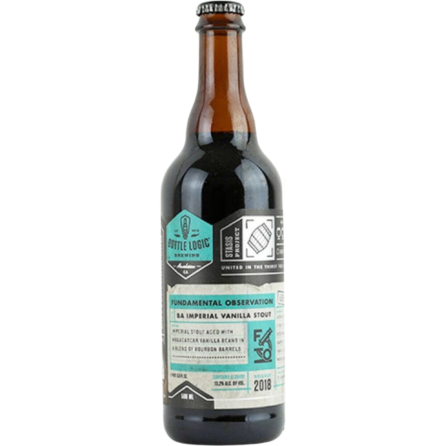 Bottle Logic Brewing Fundamental Observation Barrel Aged Imperial Vanilla Stout 2019 Release Beer Bottle Logic Brewing 