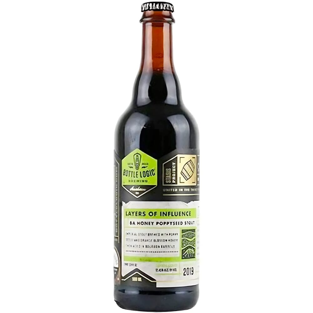 Bottle Logic Brewing Layers of Influence Barrel Aged Honey Poppyseed Stout 2019 Release Beer Bottle Logic Brewing 
