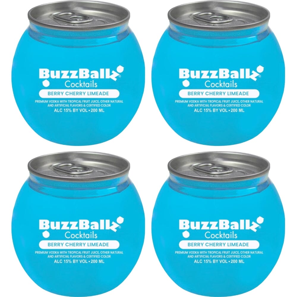 Buzzballz Berry Cherry Limeade Pre-Mixed Cocktails 4pk Ready-To-Drink Cocktails Buzzballz 