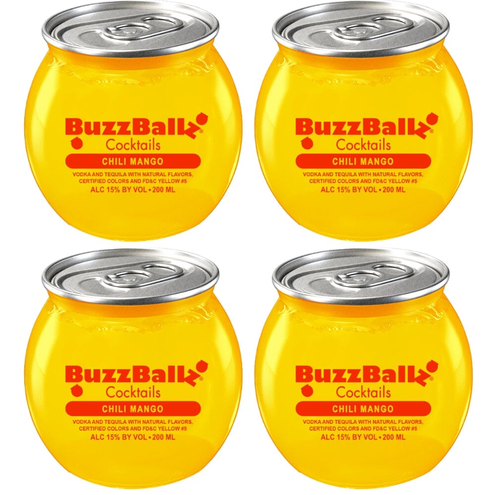 Buzzballz Chili Mango Pre-Mixed Cocktails 4-Pack Ready-To-Drink Cocktails Buzzballz 