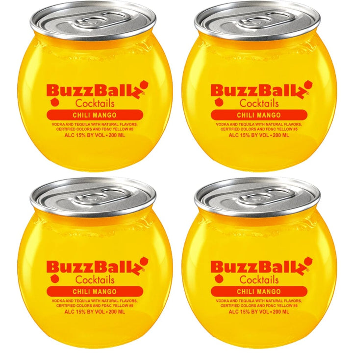 Buzzballz Chili Mango Pre-Mixed Cocktails 4-Pack Ready-To-Drink Cocktails Buzzballz 