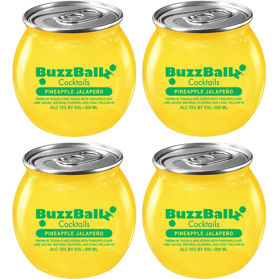 Buzzballz Pineapple Jalapeño Pre-Mixed Cocktails 4-Pack Ready-To-Drink Cocktails Buzzballz 