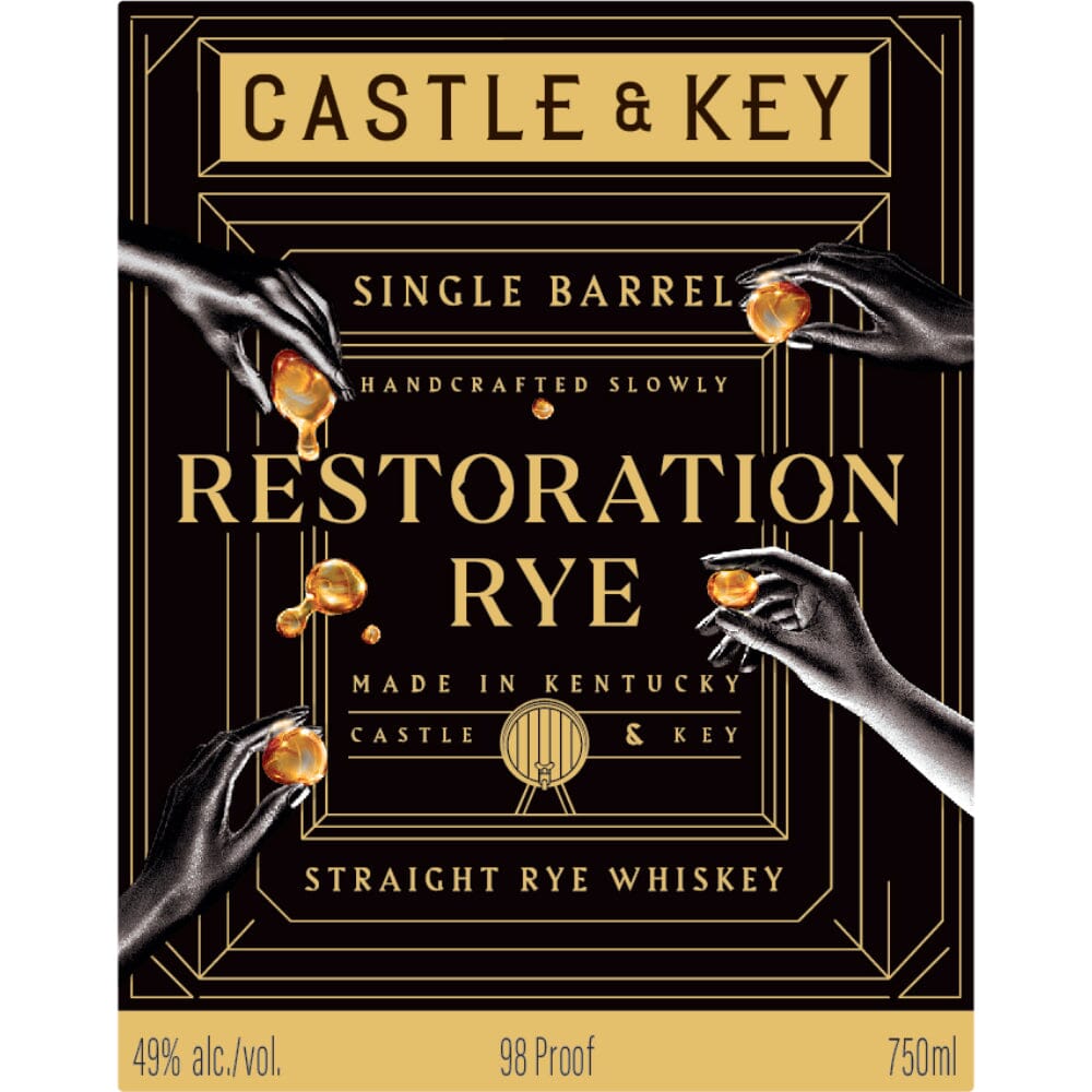 Castle & Key Restoration Rye Single Barrel 2024 Release Rye Whiskey Castle & Key 