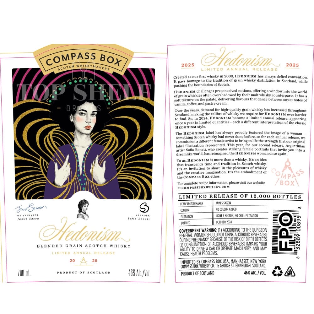 Compass Box Hedonism 2025 Release Scotch Compass Box 