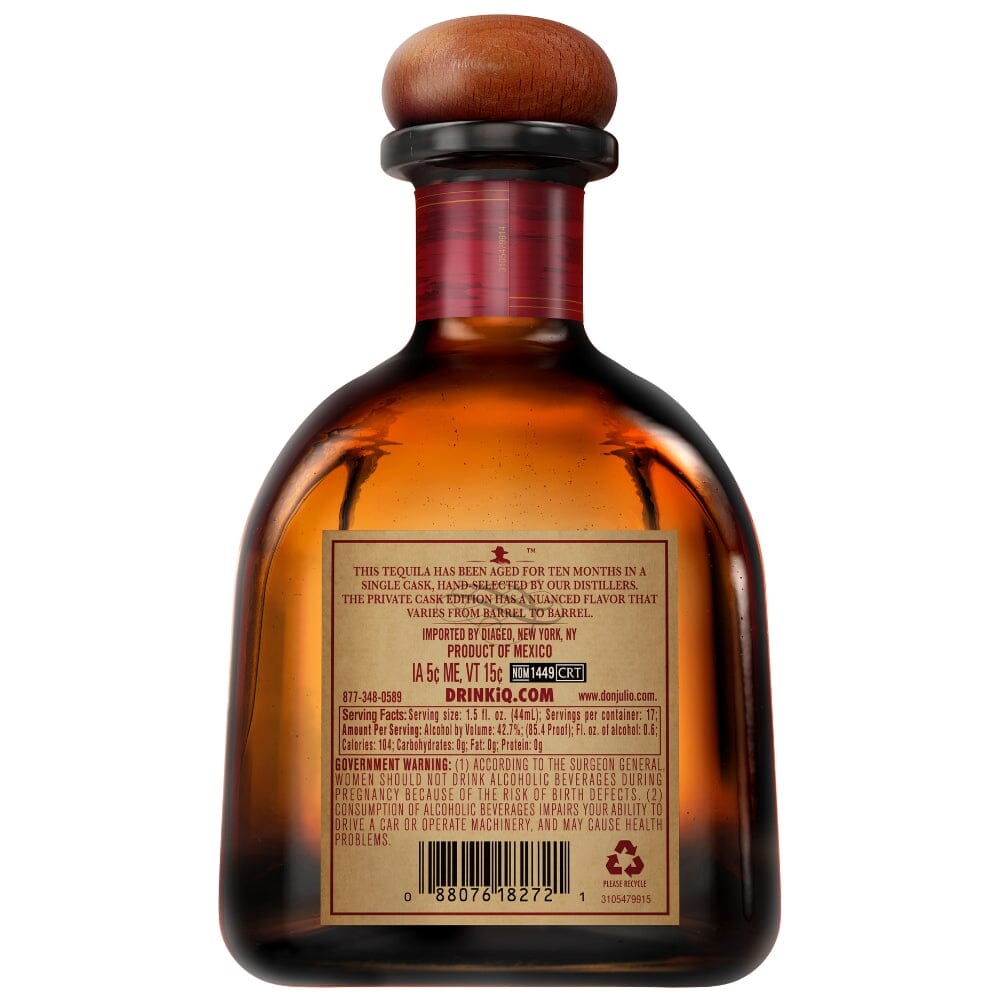 Don Julio Private Cask Reposado Tequila 85.4 Proof Tequila Don Julio Tequila 