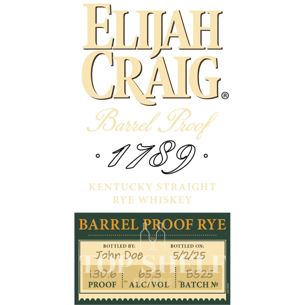 Elijah Craig Bottle Your Own Tour Barrel Proof Rye Rye Whisky Elijah Craig 